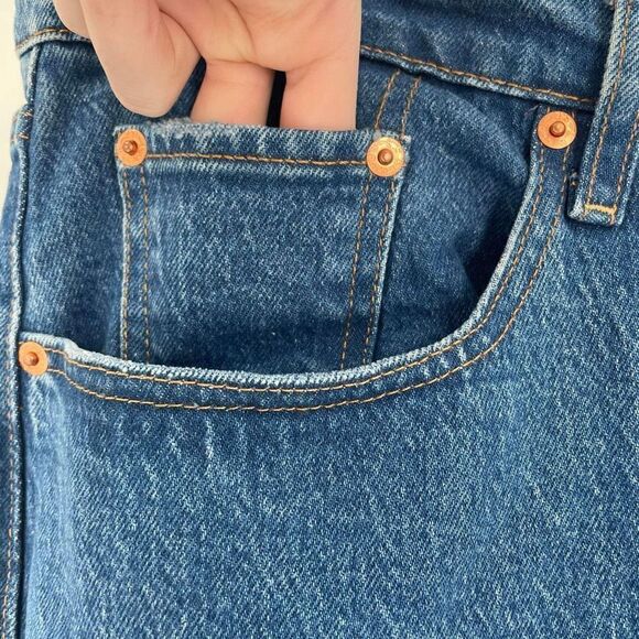 Levi's Women's Ribcage Straight Ankle Jeans Blue‎ Denim Medium Wash Size 18W - Picture 6 of 13
